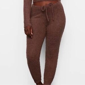 NWT SKIMS Garnet Teddy Joggers S/M